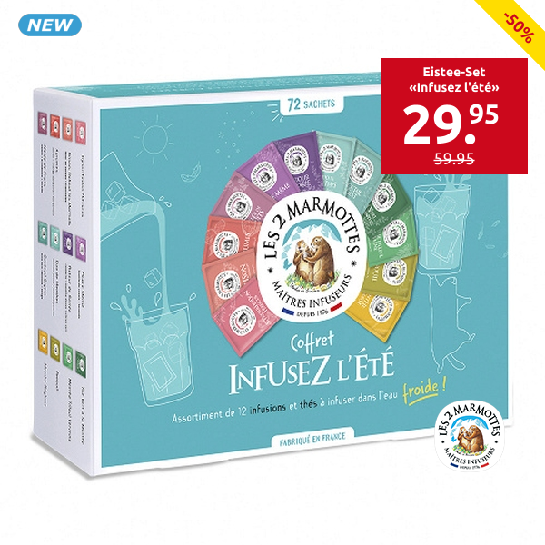 LES 2 MARMOTTES Eistee-Set «Infusez l'été», 72 Beutel