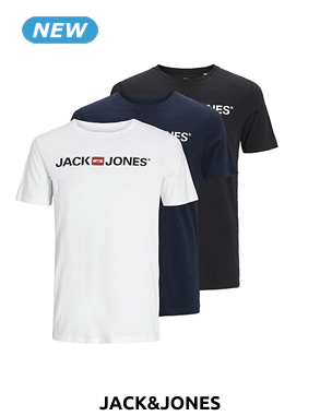 JACK&JONES T-Shirts, 3er-Pack, weiss/marine/schwarz