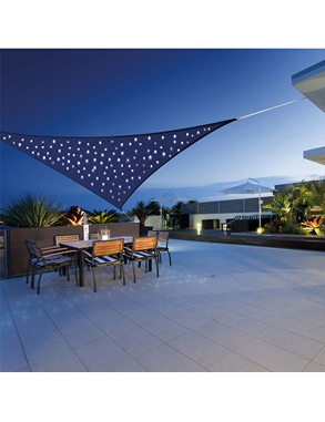 LED Dreieck-Sonnensegel, blau