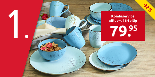 Kombiservice «Blue» für 4 Personen, 16-teilig