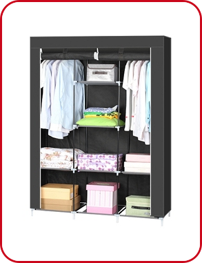 Kleiderschrank aus Vlies, schwarz