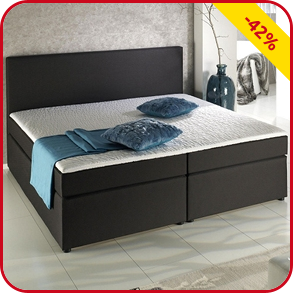 Boxspring-Bett «Trendy 2», feste Matratze, 160 x 200 cm, schwarz