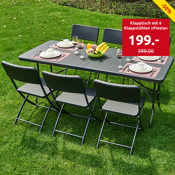 Klapptisch mit 6 Klappstühlen «Fiesta»