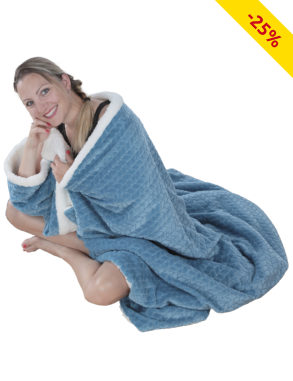 Fleecedecke «Popcorn» 150 x 200 cm, blau