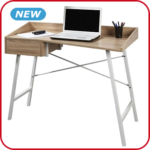 Schreibtisch aus Holz und Metall, B 113 cm