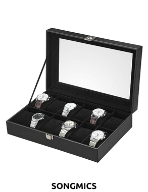 Uhrenbox mit 12 Fächern, B ca. 30 cm