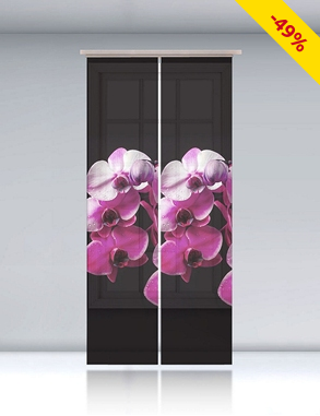 Schiebevorhang «Orchidee», 245 x 60 cm