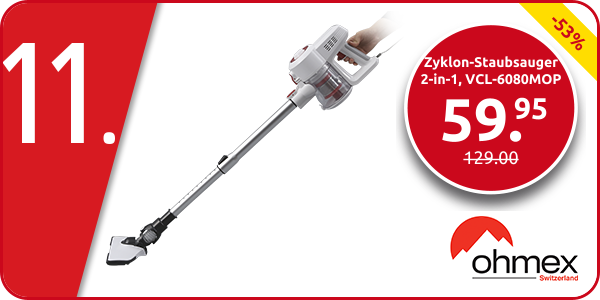 Ohmex Zyklon-Staubsauger 2-in-1, VCL-6080MOP