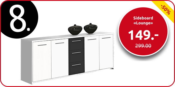Sideboard «Lounge», weiss/schwarz