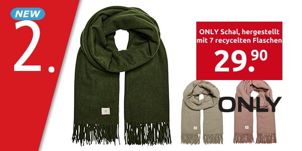 ONLY Schal, hergestellt mit 7 recycelten Flaschen, khaki