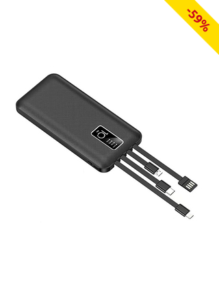 Powerbank, lädt 4 Geräte auf einmal, 10'000 mAh