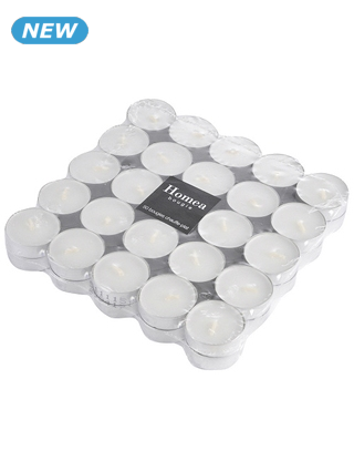 Teelichter, Set, 50 Stück, weiss