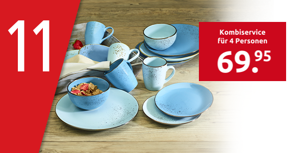 Kombiservice «Blue» für 4 Personen, 16-teilig