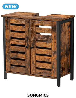 SONGMICS Lavabo-Unterschrank «Indus2», B 60 x H 60 x T 30 cm, eiche/choco