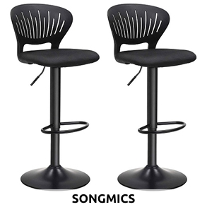 SONGMICS Barhocker «Crown», 2er-Set, schwarz