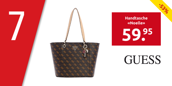 GUESS Handtasche «Noelle», braun mit Logo