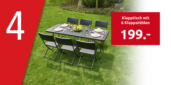 Klapptisch mit 6 Klappstühlen «Fiesta»