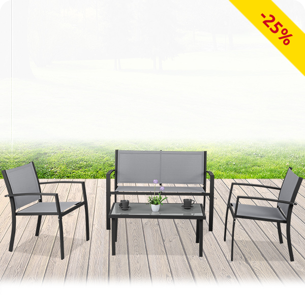 Gartenset «Primo», grau