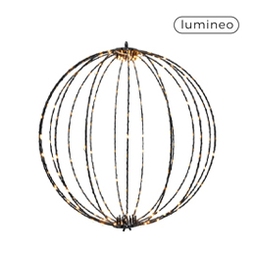 LUMINEO Kerstverlichting LED metalen bal Ø 28 cm 192 lampjes warme kleur | HORNBACH