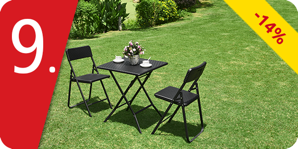 Table pliable avec 2 chaises