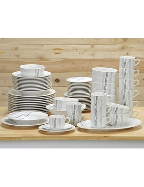 Tafelservice «Schwarz und Grau», 74 Stück