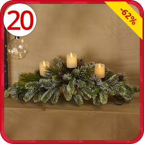 Weihnachtsgesteck «3 Kerzen», LED, 65 cm