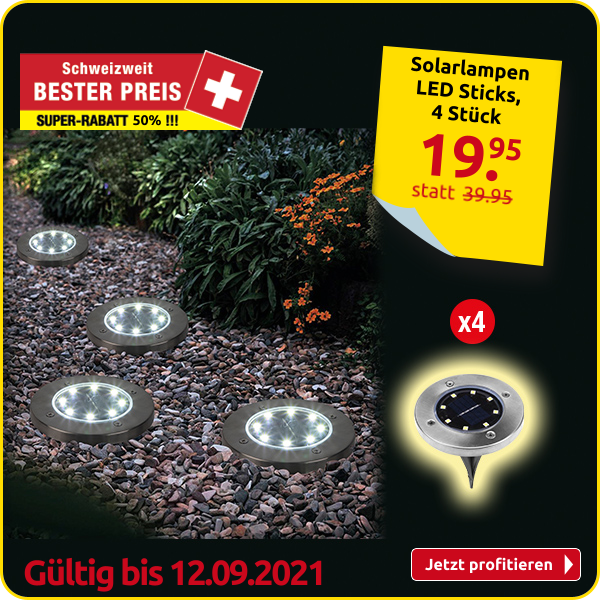 Solarlampen LED Sticks, 4 Stück