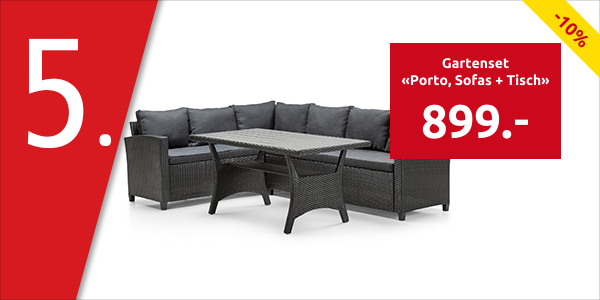 Gartenset «Porto, Sofas + Tisch, grau