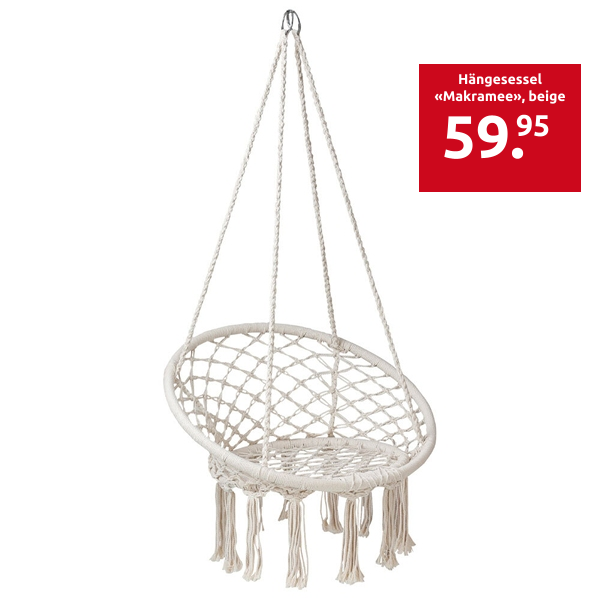 Hängesessel «Makramee», beige