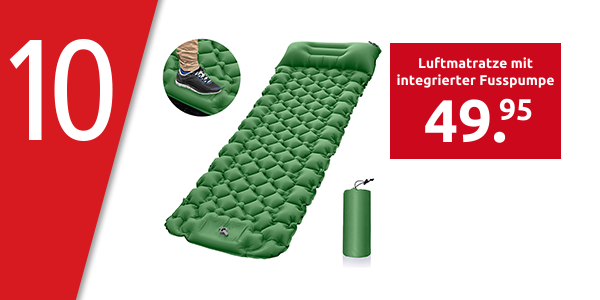 Luftmatratze mit integrierter Fusspumpe, L196xB68xH9 cm