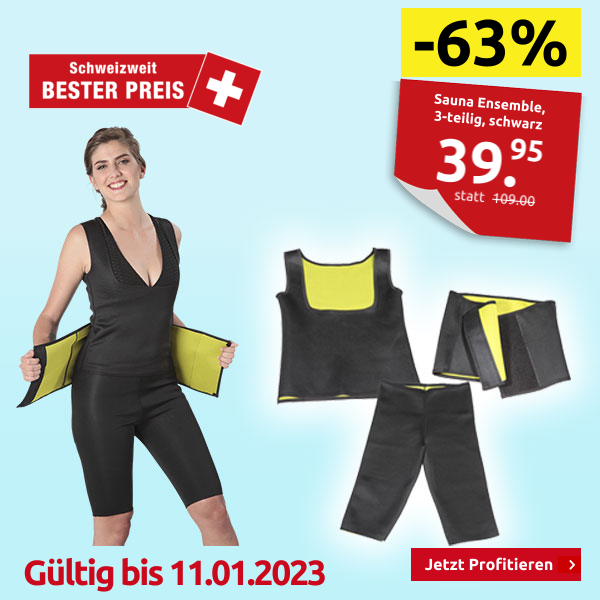 Sauna Ensemble, 3-teilig, schwarz