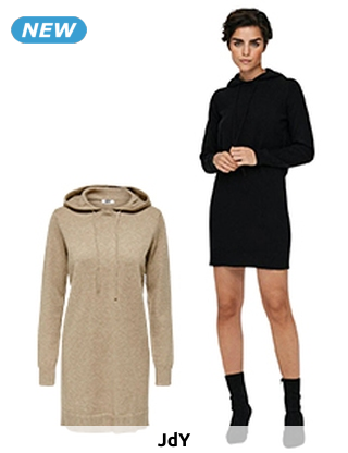 JACQUELINE de YOUNG Sweatshirtkleid mit Kapuze, schwarz