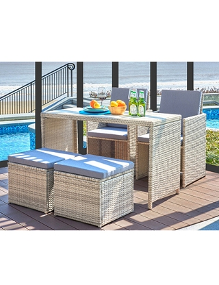 Gartenset «Cube», 5-teilig, grau