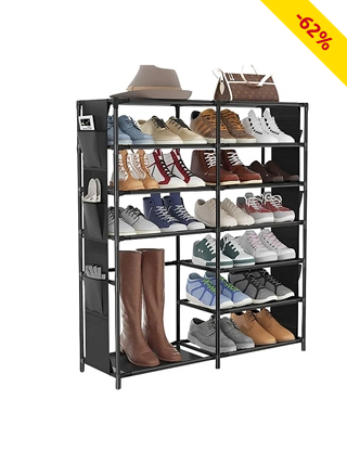 Grosses Schuhregal, 90 x 110 x 28 cm, grau