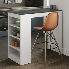 Tischbar «Savoy», weiss/Beton