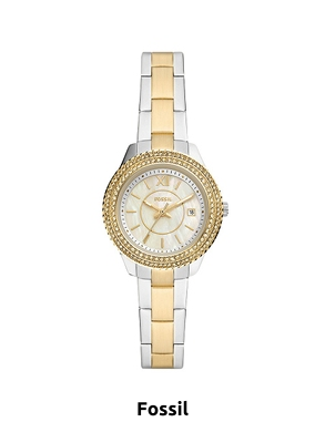 Fossil Damenuhr, goldfarben/weiss