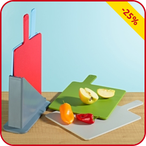 4 Schneidbretter mit Halter