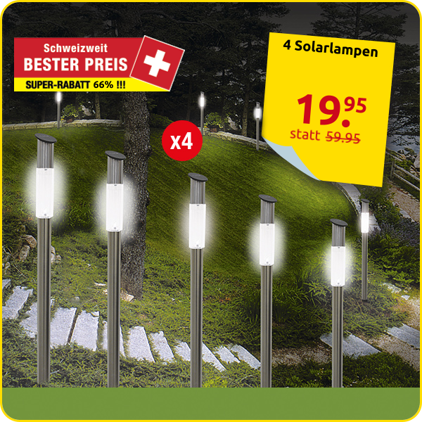 4 Solarlampen-Sticks