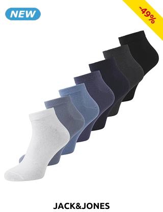 JACK&JONES Socken, 7er-Pack, schwarz/blau/weiss