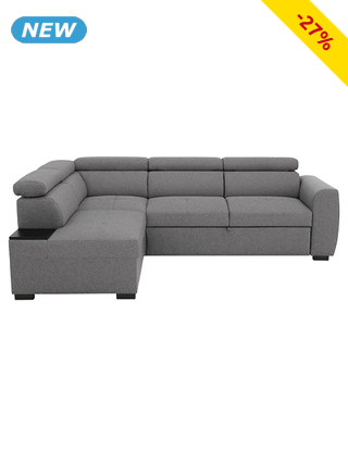 Schlaf-Ecksofa «Kayli», 245 x 184 cm, hellgrau