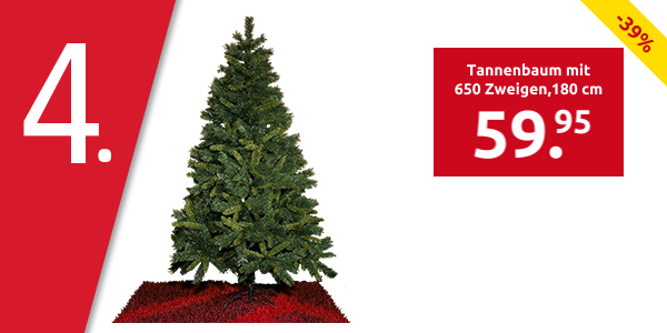 Tannenbaum mit 650 Zweigen, Höhe 180 cm