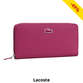 Lacoste Portemonnaie mit Reissverschluss, fuchsia