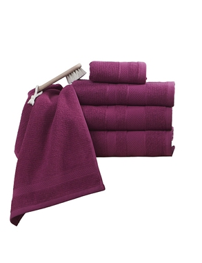 Badetücher, Frottee-Set, 4-teilig, ultraweich, magenta