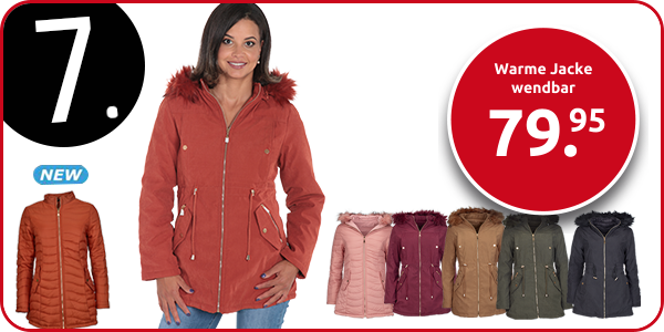 Warme Jacke wendbar, rosa