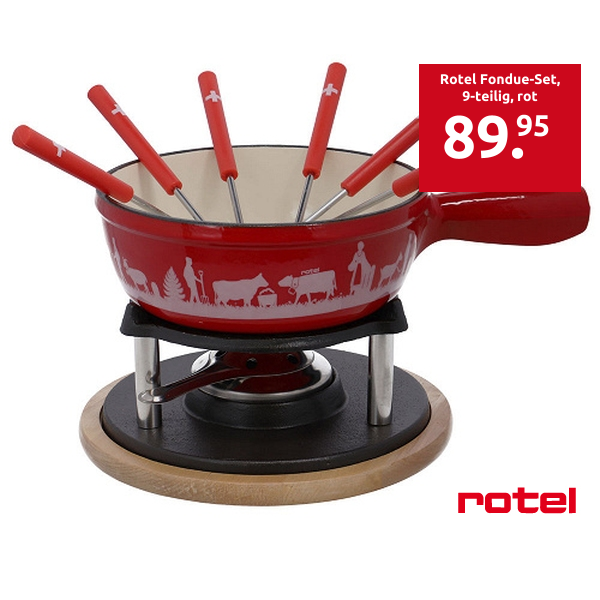 Rotel Fondue-Set «Classic F05010», 9-teilig, rot