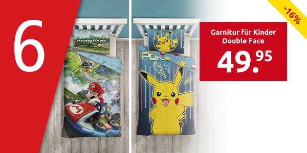 Garnitur für Kinder Double Face, 160 x 210 cm + 65 x 100 cm, «Mario»