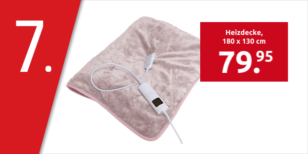 Heizdecke, 180 x 130 cm, rosa