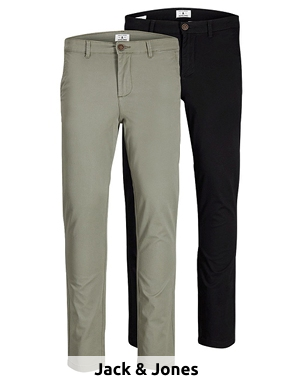 JACK & JONES Hosen, 2er-Pack, L 32, grün + schwarz