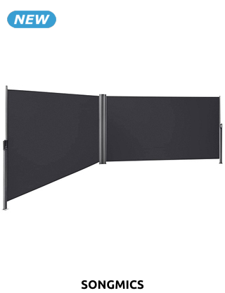 SONGMICS Doppel-Markise, verstellbar, L600xH180 cm, grau