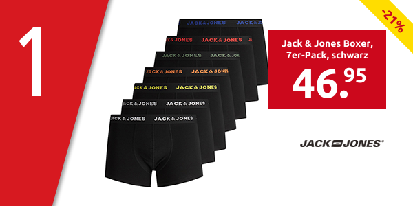 Jack & Jones Boxer, verschiedenfarbiges Logo, 7er-Pack, schwarz